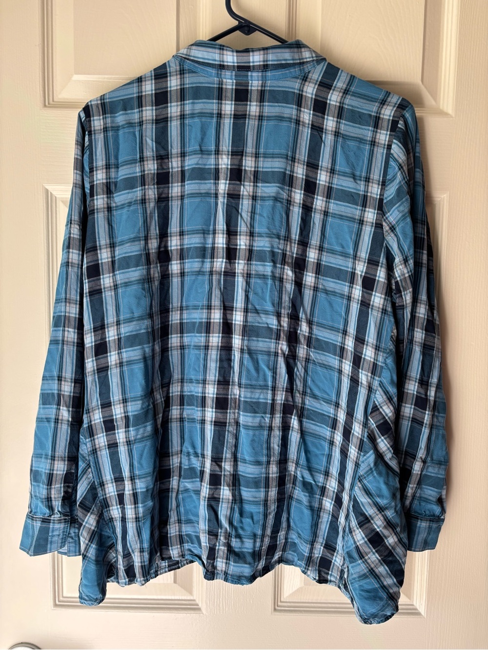 J. Jill Teal and Navy Plaid Button-Front Shirt - Picture 2 of 4
